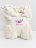 Off-White Pom-Pom Throw Blanket
