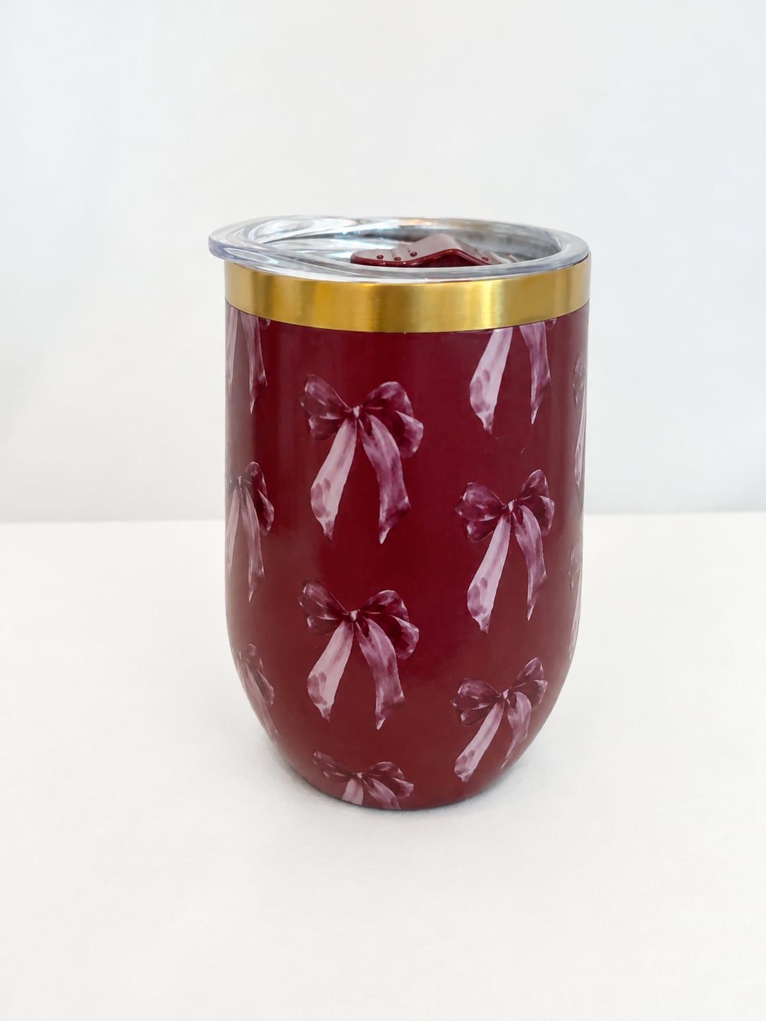 Burgundy Bow Tumbler