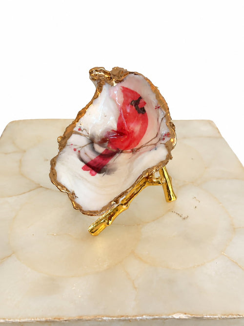 Cardinal Oyster-Shell Trinket Dish