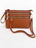 Cocoa Brown Faux Leather Crossbody Bag