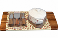 Entertainer serving board set with covered dish and cheese tools in holiday packaging