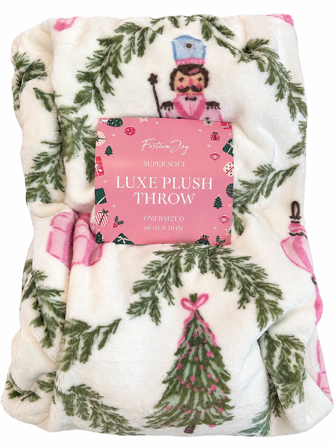 Pink Nutcracker Plush Throw Blanket