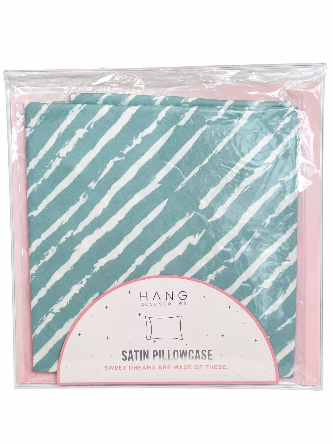 HANG Satin Pillowcase - Teal Stripe