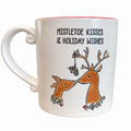 Mistletoe Kisses Reindeer Mug