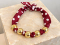 Maroon Polka-Dot Scarf Necklace