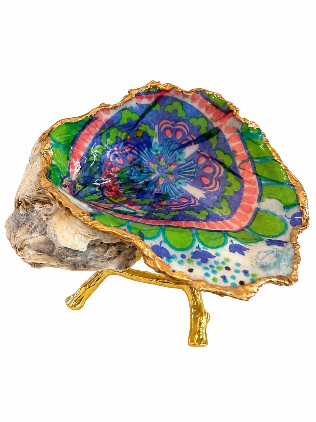 Bright Medallion Oyster-Shell Trinket Dish
