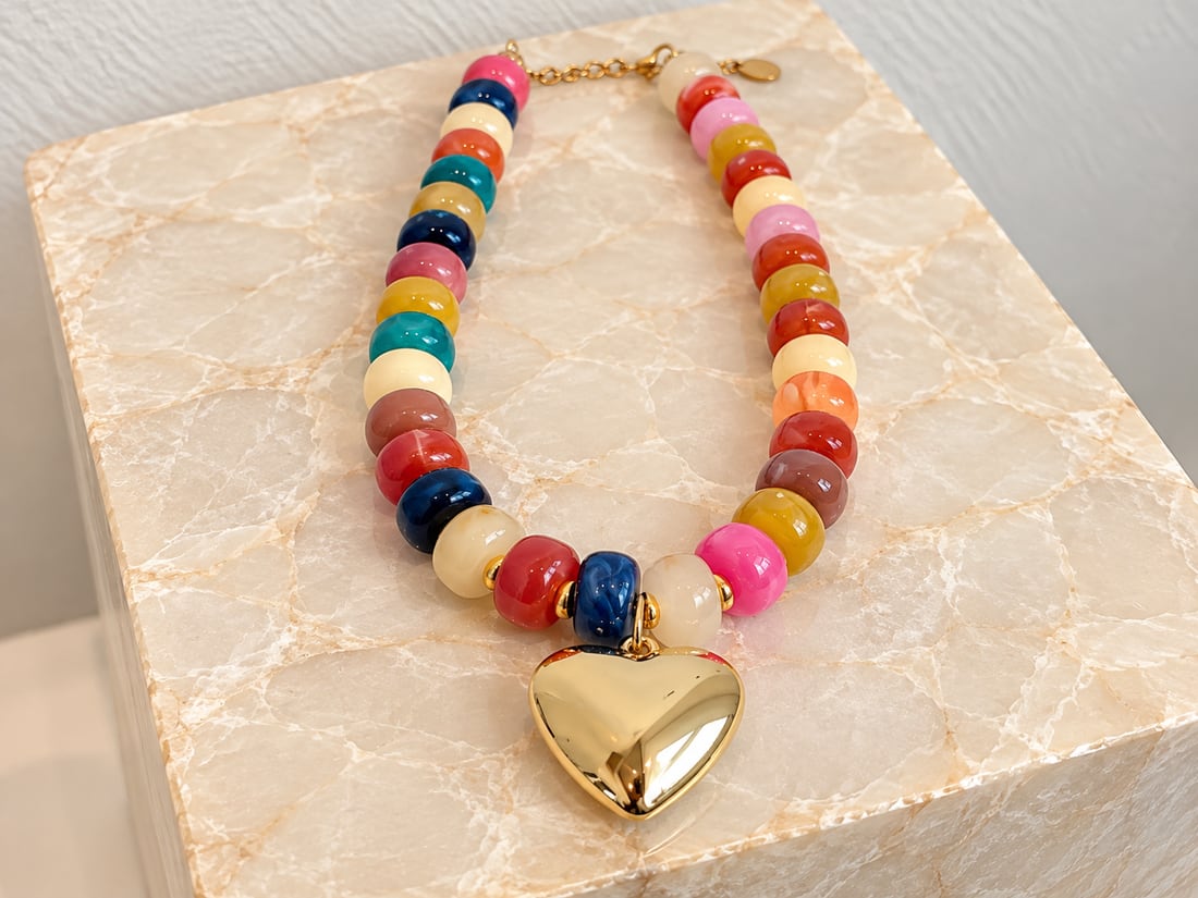 Multicolor Heart Necklace