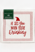 He Sees You When You're Drinking beverage napkins