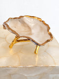Natural Gold-Rim Oyster-Shell Trinket Dish