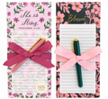 Two floral notepad and pen gift sets, She is Strong and Blessed