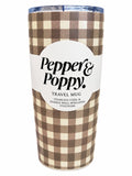 Pepper & Poppy Gingham Travel Mug, 17 oz