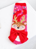 Reindeer Bow Fuzzy Socks