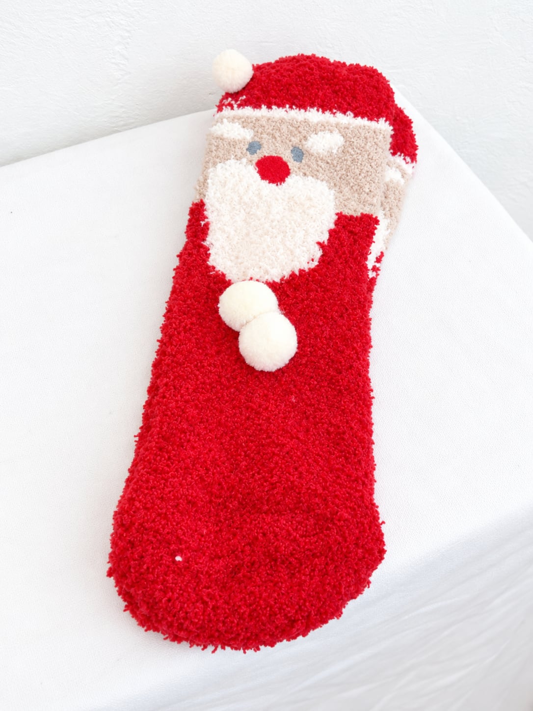 Santa Pom-Pom Fuzzy Socks