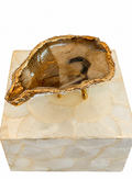Smoky Gold Leaf Oyster-Shell Trinket Dish
