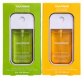 Touchland Power Essence body and hair fragrance mists in Rich Pistachio and Mango Mojo boxes