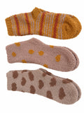 Warm-Tone Patterned Fuzzy Socks